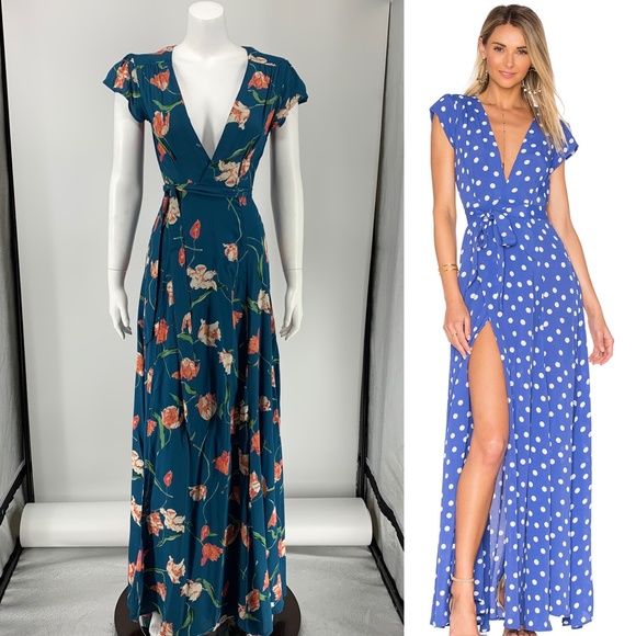 tularosa sid wrap dress blue
